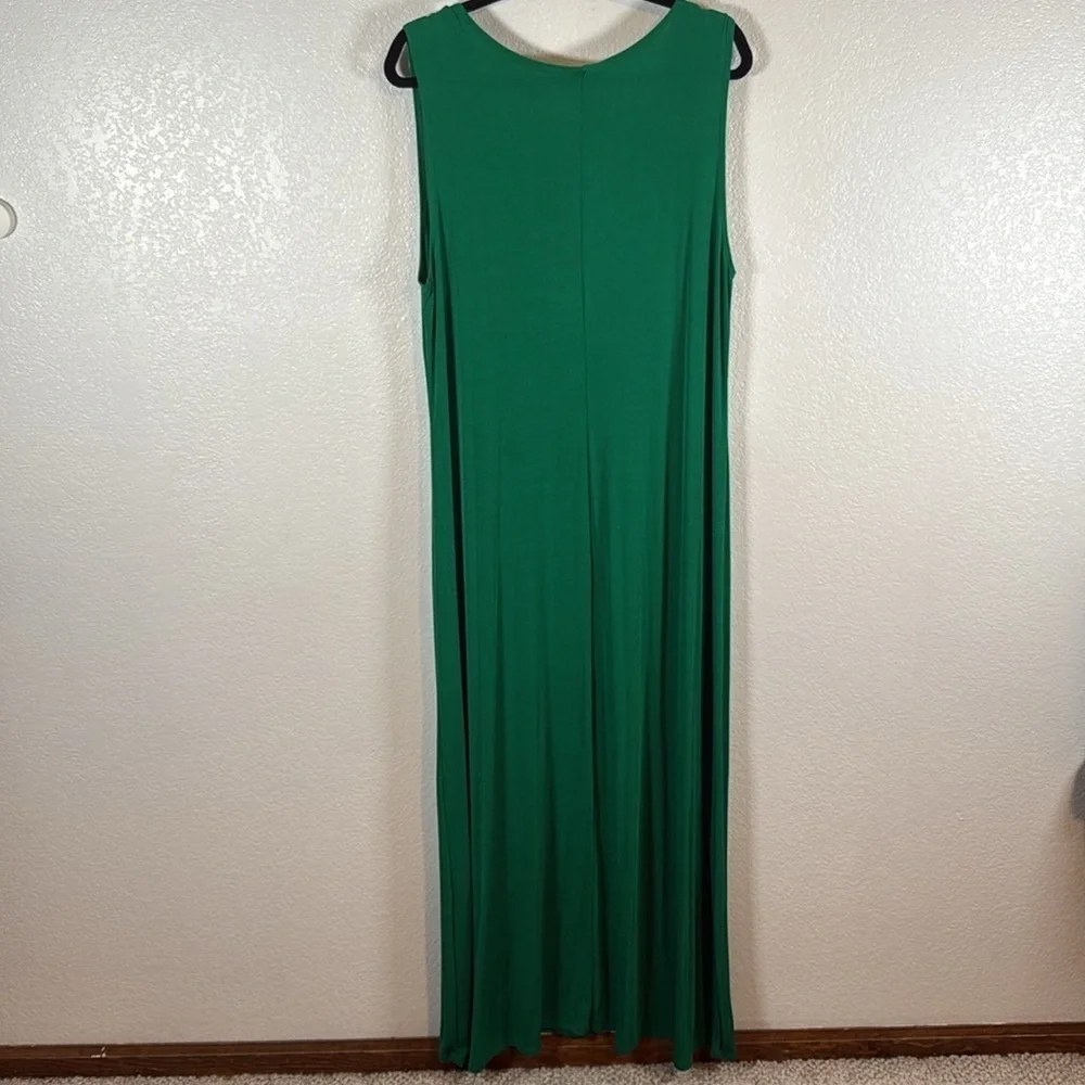 Vintage Kelly Lynn Kelly Green Slinky Knit Maxi Tank Dress Size 1X